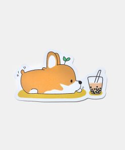 Official Key Items Sticker - Corgie Loves Boba