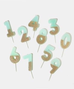 Official Key Items Mint Glitter Number Candles
