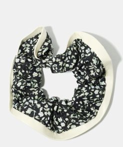 Alternative view of Floral Scrunchie with Faux Leather Trim