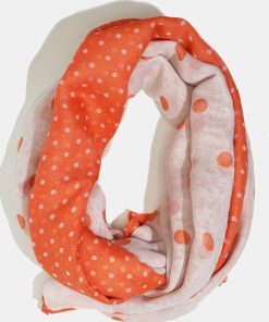 A+ Polka Dots Coral Lightweight Scarf