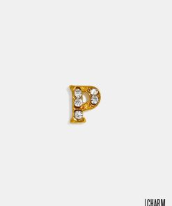 Gold Letter P Locket Charm