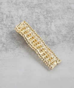 Alternative view of Textured Wavy Rectangular Hair Clip