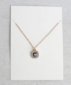 Alternative view of Square Evil Eye Charm Necklace