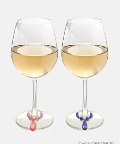 Beaded Crystal Glass Marker Charms