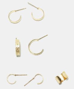 Multi Size Hoop Earrings & Cuff
