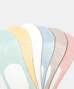 Lace Solid Color No Show Socks