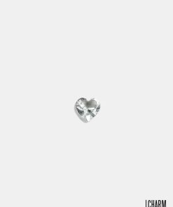 Crystal Clear Heart Accent Stone Locket Charm (2 stones)