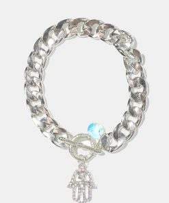 Thick Chain with Hamsa Hand Bracelet