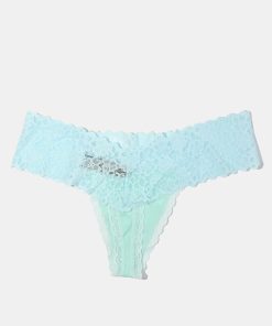 Blue Lace Thong