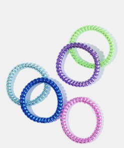 5 Piece Metallic Spiral Hair Ties