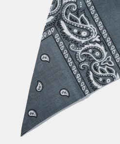 Alternative view of Grey Paisley Print Bandana