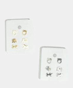 3-Pair Animal Stud Earrings