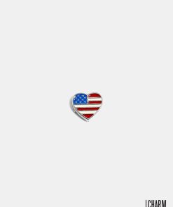 Heart American Flag Locket Charm