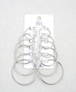 6 Pair Hoop Earring Set