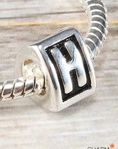 Letter H Block Bead Charm