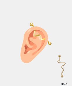 Alternative view of Miss A Body Jewelry - Wave Industrial Bar Earring