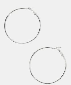 60MM Silver Metal Hoop Earrings