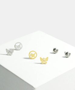 Alternative view of 3 Pair Butterfly Stud Earring Set