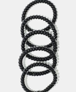 5 Piece Black Spiral Ties Set