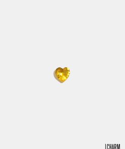 Yellow Heart Accent Stone Locket Charm (2 stones)