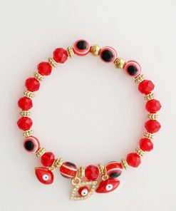 Alternative view of Red Evil Eye Bracelet